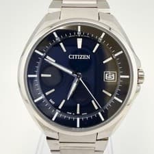 Citizen Attesa Eco Drive Titanium Blue Mens Watch Solar Sport wrist 21cm