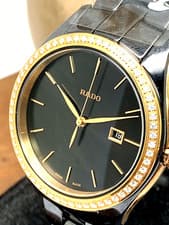 Rado Womens Watch R32123152 Hyperchrome Swiss Quartz Diamond Bezel Black Ceramic