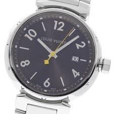LOUIS VUITTON Tambour Q1111 Date Brown Dial Quartz Men's Watch_950564