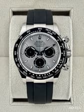 NEW 2025 Rolex Daytona 40mm 126519LN White Gold Oysterflex Silver Ghost Dial
