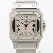 Cartier Santos Galbee LM W20018D6 SS SS QZ Ivory-Face