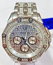 96C134 BULOVA OCTAVA SILVER DIAL STAINLESS STEEL MEN'S WATCH M-189