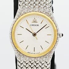 Seiko Credor 1271-0060 QZ YG SS Silver Dial Ladies Watch Tested