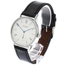 NOMOS Glashütte Tangente Small Seconds Hand-Wound Silver Dial SS Leather Watch