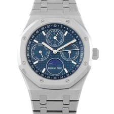 Audemars Piguet Royal Oak Blue Dial Perpetual Calendar Steel Watch 26574st