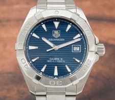 Tag Heuer Aquaracer Caliber 5 WAY2112-0 Stainless Blue Dial Automatic Mens Watch