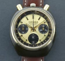 Vintage Citizen Chronograph Bullhead Automatic 8110 4-901134k Brown