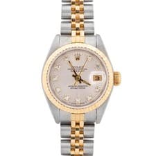Rolex 69173 Lady-Datejust 26 mm Silver Dial Jubilee Bracelet Box and Papers 1992