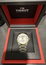 Tissot Men's Luxury Powermatic 80 Wristwatch 41mm T0864072203700 Two-Tone Silver