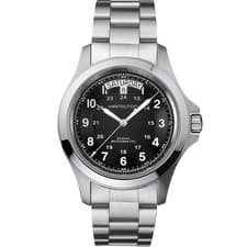 NEW HAMILTON KHAKI KING AUTOMATIC 40MM BLACK DIAL STEEL BRACELET H64455133