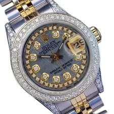 Rolex Datejust Two-Tone 14KY Gold Steel Meteorite String 1.60cts 26mm Watch