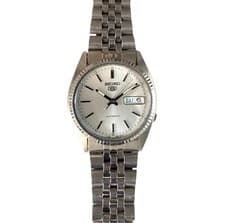 Seiko 5 Automatic Day-Date Silver Dial Stainless Steel Gents Watch SNXJ89K1