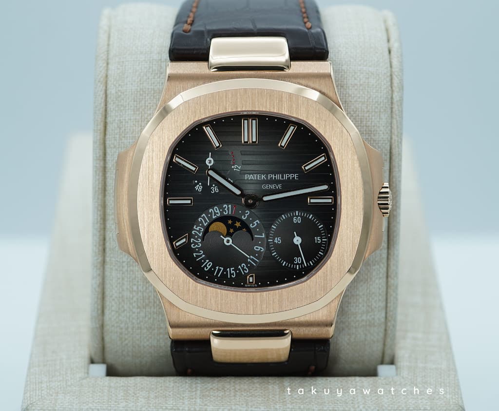 FSOT: Patek PHILIPPE 5712R NAUTILUS MOONPHASE ROSE GOLD GREY DIAL 2017 BOXES PAPERS