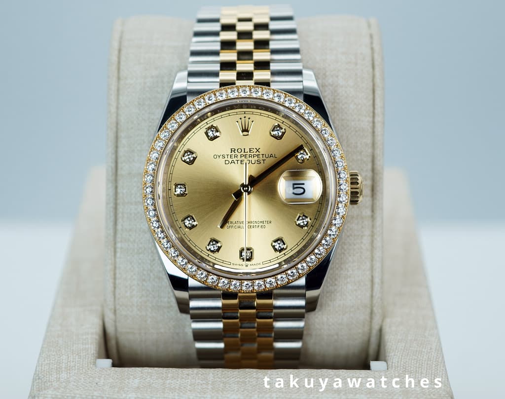 FSOT: Rolex 126283RBR DATEJUST 36 GOLD DIAMOND CHAMPAGNE DIAL JUBILEE 2026 FULL SET