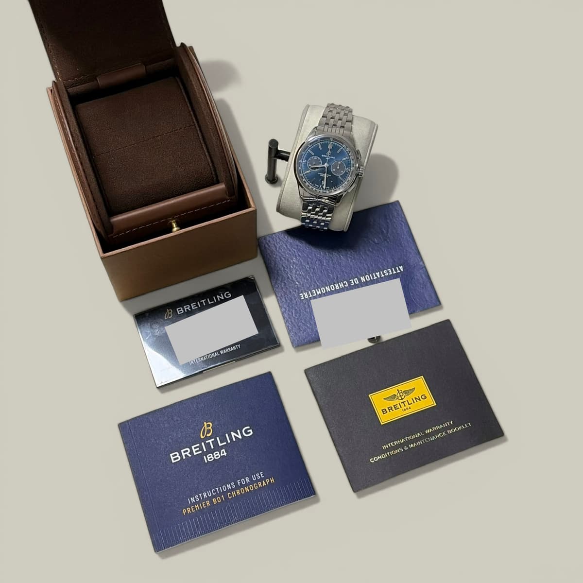 Breitling Premier B01 Chronograph 42 Full Set Blue Dial AB0118A61C1A1