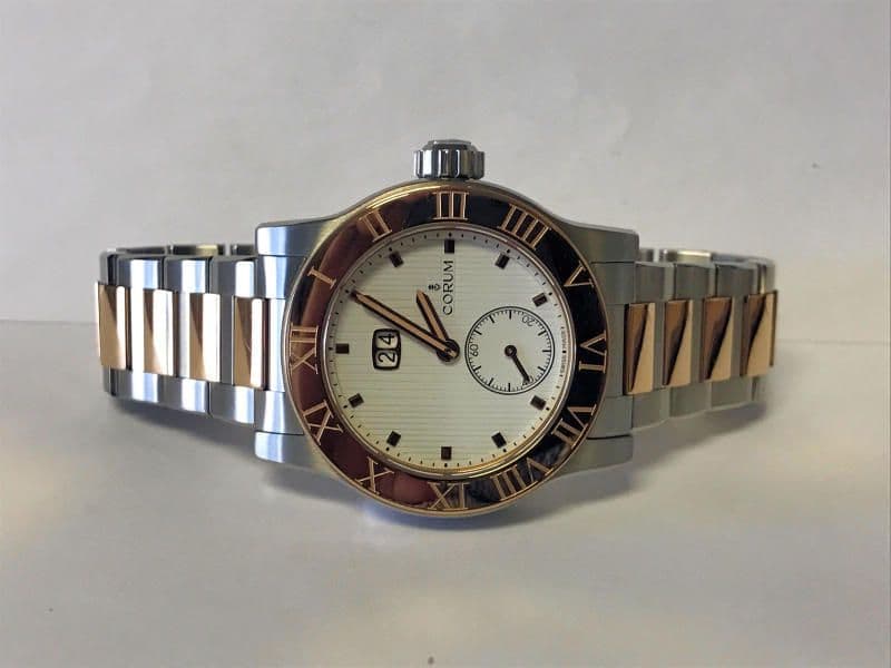 FS: NOS CORUM Romulus Big Date in Steel and 18k RG on Bracelet