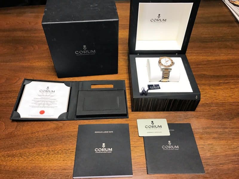 FS: NOS CORUM Romulus Big Date in Steel and 18k RG on Bracelet