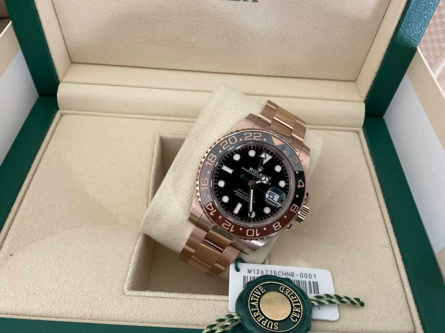 FS: Rolex 18Kt Rose Gold GMT Master II Oyster Bracelet Ref 126715CHNR