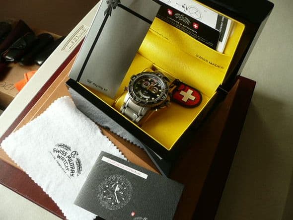 FS: NIB SWISS-MILITARY Typhoon Regatta in Titanium on Bracelet