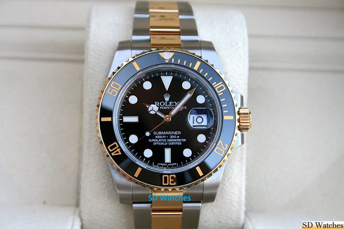 FS: ROLEX 116613 SUBMARINER WATCH 18K/SS BLACK CERAMIC DIAL