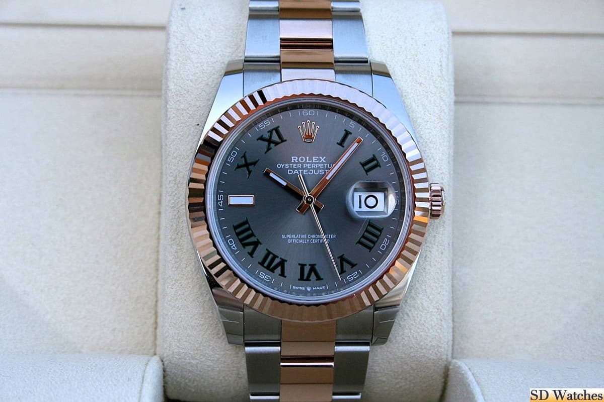 FS: ROLEX 126331 DATEJUST WATCH ROSE/STEEL WIMBLEDON DIAL 41MM