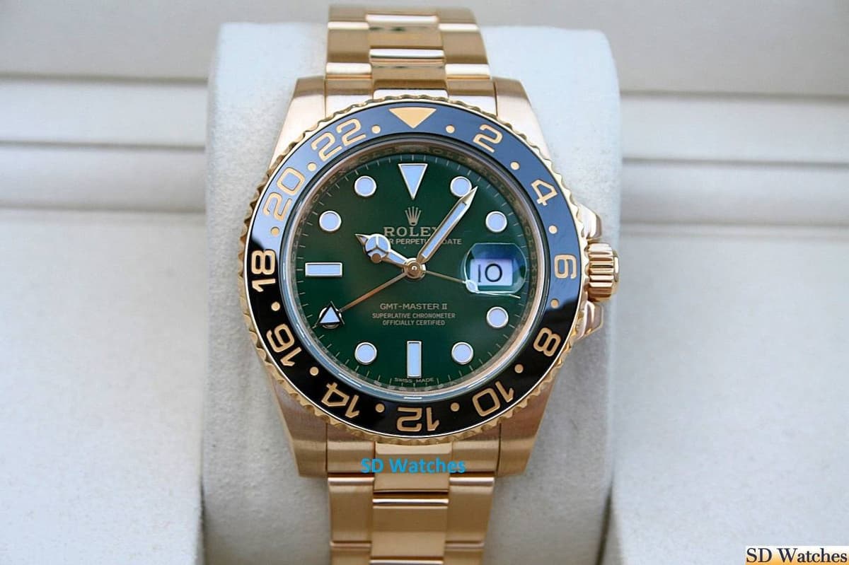 FS: ROLEX 116718 GMT MASTER II 18K YELLOW GOLD GREEN DIAL