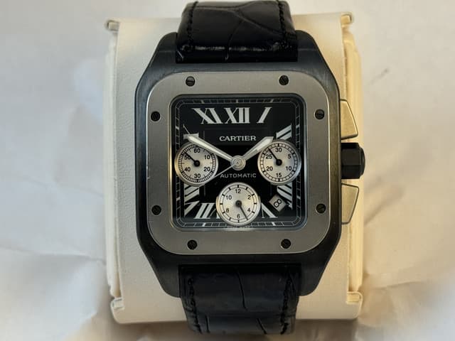FS: Cartier Santos 100 XL Chronograph Roman W2020005, Titanium case coated with ADLC, Boxes & eBay Papers