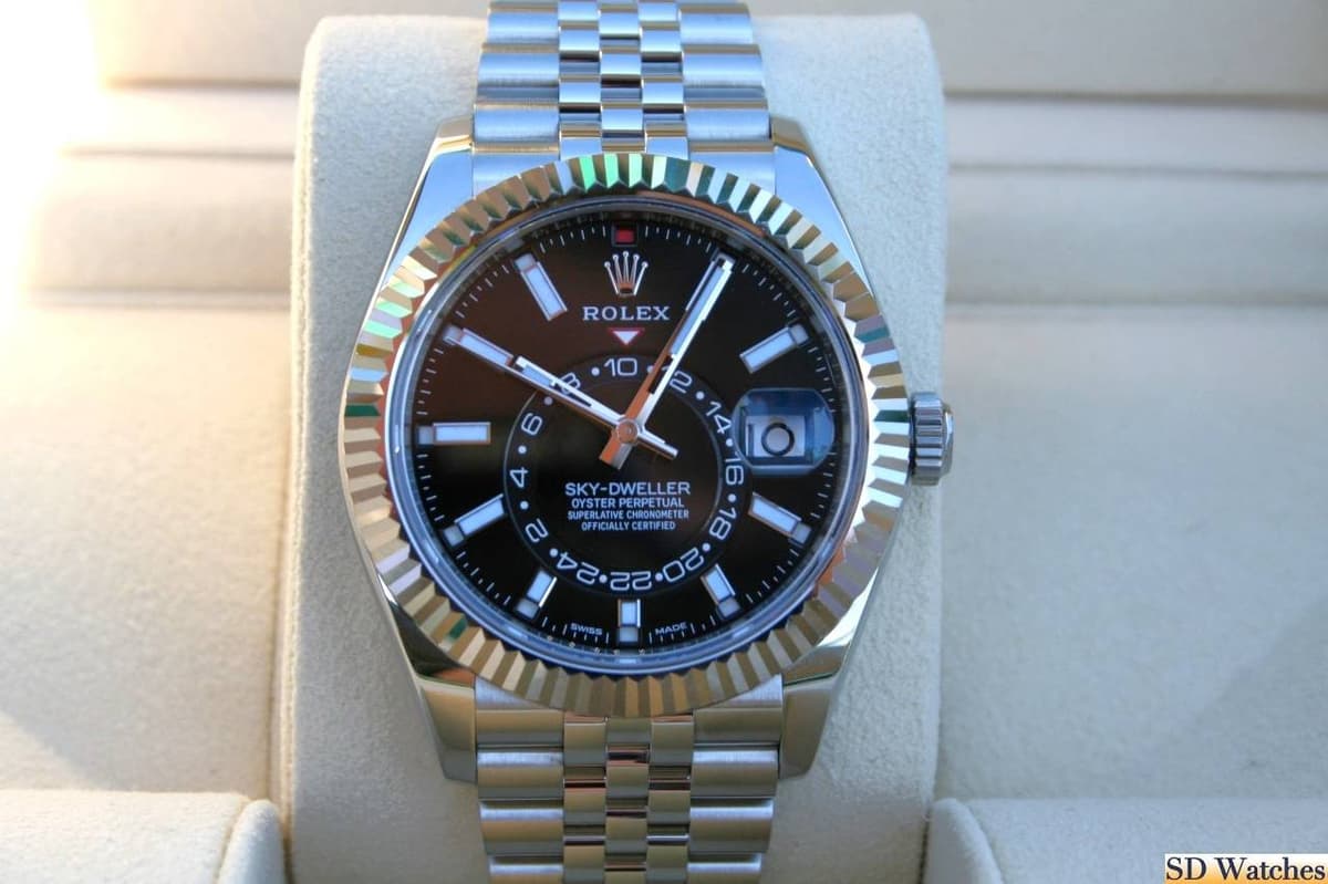 FSOT: ROLEX 326934 SKYDWELLER WATCH BLACK DIAL JUBILEE BAND