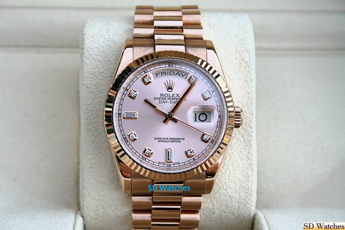 FS: ROLEX 118235 DAY DATE PRESIDENT 18K ROSE GOLD DIAMOND DIAL