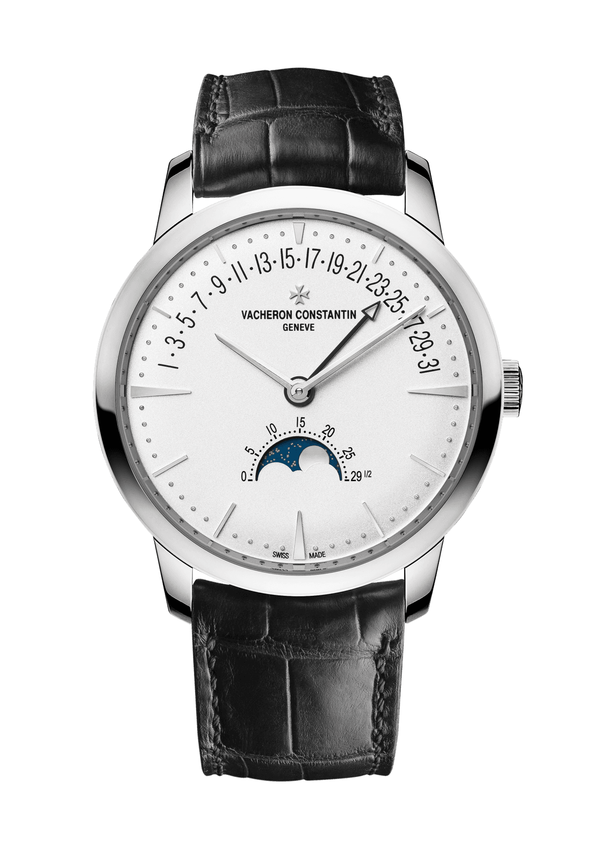 Vacheron Constantin Patrimony moon phase retrograde date - 42.5 mm - White Gold Watch